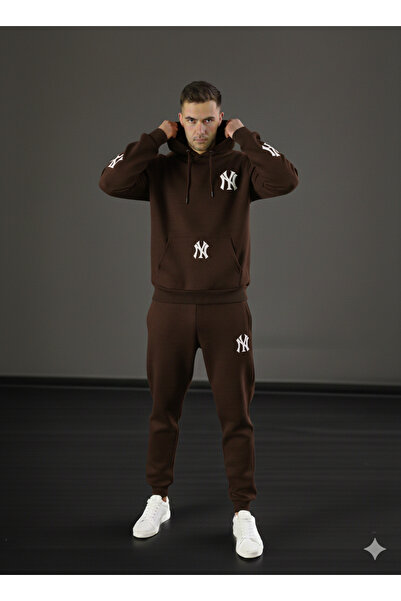 ALİ.COM Unisex Ny Printed Tracksuit Set | Hoodie- Hooded Sweatshirt Sweatpant...