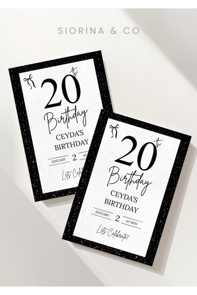 Siorina Co & Event Doğum Günü Kartı Masa Kartı Bride Davetiye Kişiselleştiril...