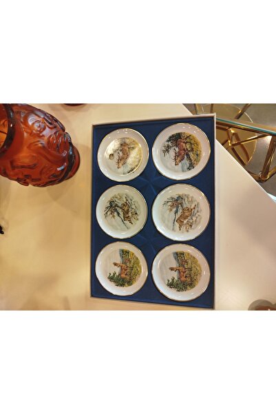 hediye Esterhomedecor Set of 6 German Porcelain Coasters