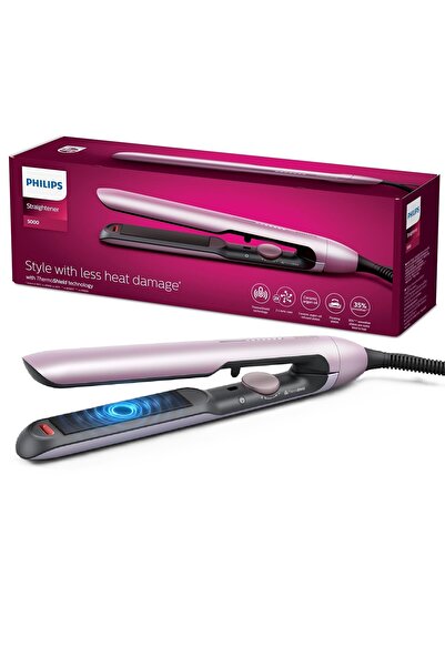 Philips Smart مكواة فرد شعر سيراميكية سلسلة 5000 عناية مميزة مضاعفة 120-230 د...