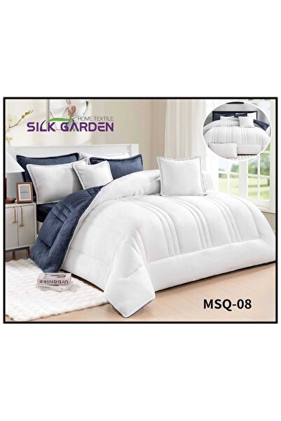 silk Single winter bedspread set consisting of 4 pieces, plain embossed, luxu...