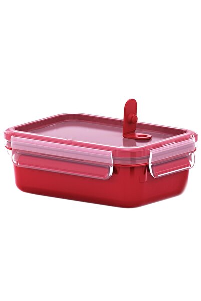 TEFAL Clip&Micro Food Container, 1 L, 100% airtight, rectangular, red