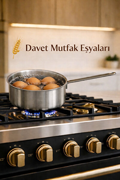 Davet Paslanmaz Çelik Yumurta Haşlama Tavası 14 cm - Paslanmaz Çelik Sütlük T...