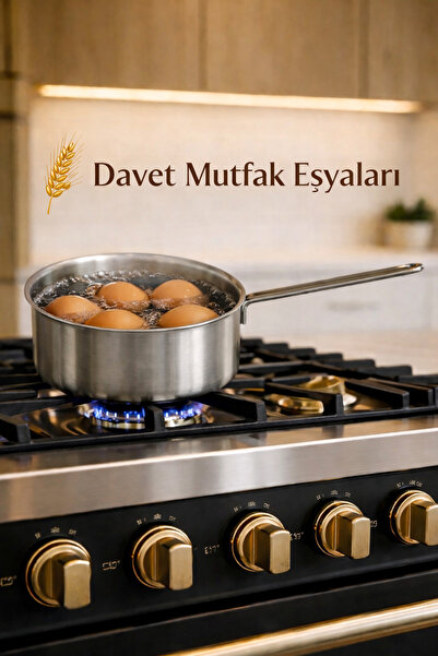 Davet Paslanmaz Çelik Yumurta Haşlama Tavası 12 cm - Paslanmaz Çelik Sütlük T...