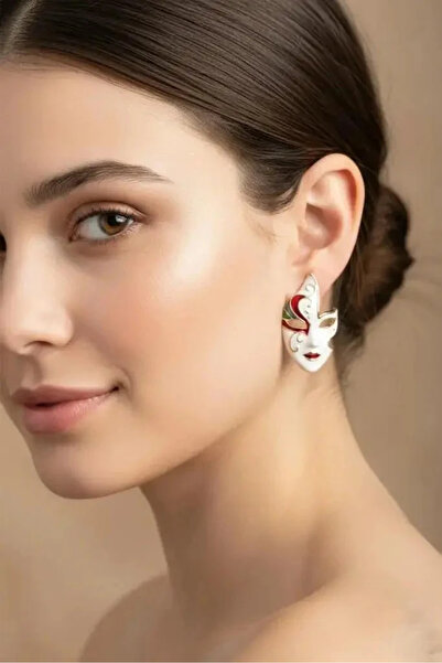 Dorvina Brass Mask Model Women's Earrings Tarnish Resistant |   Stylish and D...