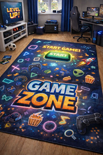 HaLıFoRuM Çocuk Oyun Odası Halısı Game Zone Yıkanabilir Leke Tutmaz KİDS-2038
