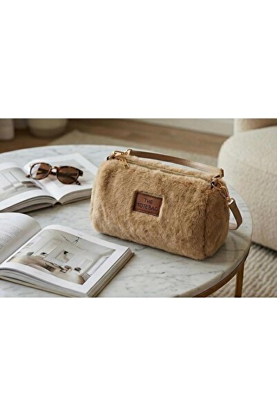 Ebriva Bags Peluş Tüylü Uzun ve Kısa Askılı Çanta