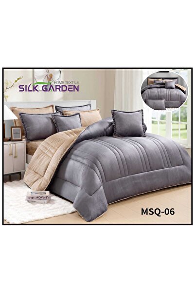 silk Single winter bedspread set consisting of 4 pieces, plain embossed, luxu...