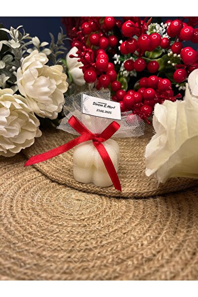 İBAHEDİYELİK Nikah Düğün Kına Söz Nişan Bubble Mum Fiyonklu Hediyelik Kişiye ...