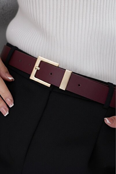 EMR Official Square Buckle Women's Belt, Trouser Belt, Waist Belt, Coat Belt