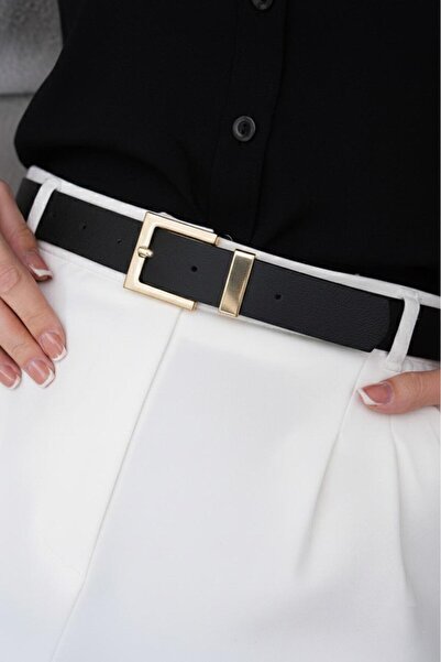 EMR Official Square Buckle Women's Belt, Trouser Belt, Waist Belt, Coat Belt