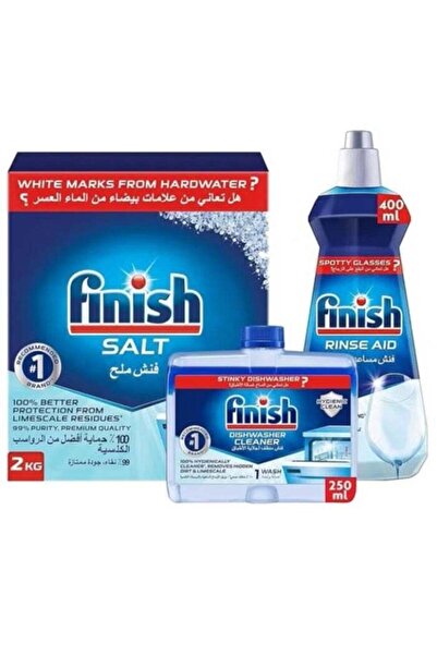 Finish Dishwasher Bundle (Finish Dishwasher Salt, 2 kg, Dishwasher Cleaner, 2...