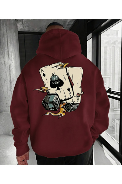 Mayer Butik Unisex Men/Women Poker Card Printed Cotton Oversized Hooded Sweat...