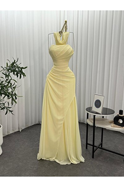 Boutique 219 Lemon yellow chiffon dress