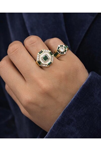 neslyaccessories Enamel Adjustable Colorful Stone Ring