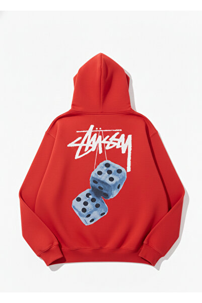 Mayer Butik Unisex Men/Women Dice Printed Cotton Oversized Hooded Sweatshirt