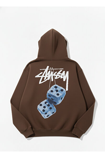 Mayer Butik Unisex Men/Women Dice Printed Cotton Oversized Hooded Sweatshirt