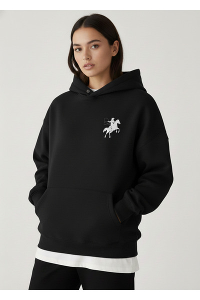 Mayer Butik Unisex Men/Women Cowboy Custom Printed Cotton Oversized Hooded Sw...