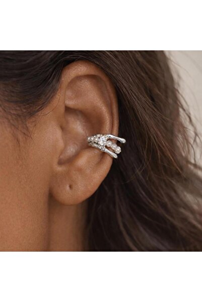 neslyaccessories Silver pearl, ear cuff