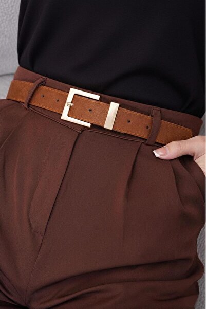 EMR Official Square Buckle Women's Belt, Trouser Belt, Waist Belt, Coat Belt