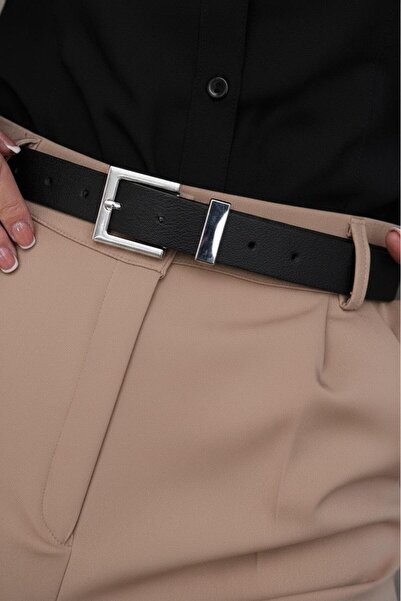 EMR Official Square Buckle Women's Belt, Trouser Belt, Waist Belt, Coat Belt