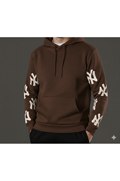 ALİ.COM Unisex Ny Printed Hooded Oversized 3 Thread Fleece-Lined Casual Loose...