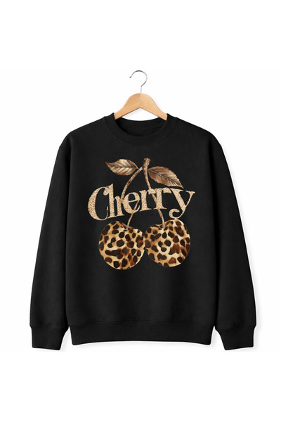 Infire clothing Oversized Unisex 100% Cotton Cherry Printed Hooded Sweatshirt