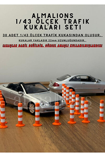 almalions 1/43 Ölçek Diaroma 30 Adet Trafik Kuka Garaj Aksesuarları