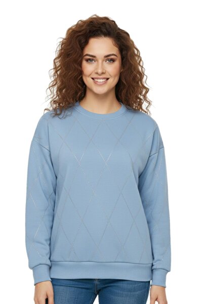 BAGLAN Women's Sıfıryaka Sweatshirt with Stones Bgl-St05060
