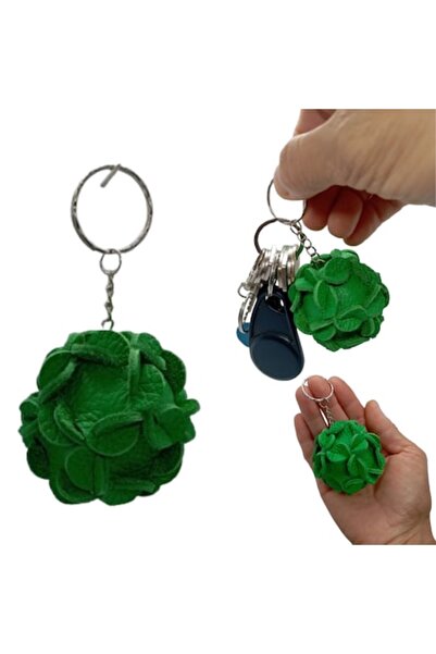 OEM Breloc, piele, tip decorativ pentru geantă, rucsac, verde, cu model flora...