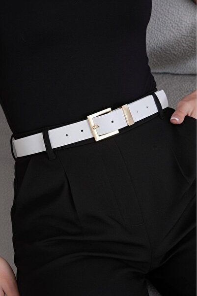 EMR Official Square Buckle Women's Belt, Trouser Belt, Waist Belt, Coat Belt