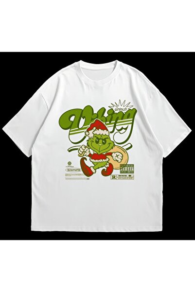 MAYDAY CULTURE Дамски Мъжки Унисекс Grinch DTF печатана памучна тениска с гол...