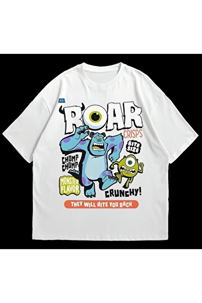 MAYDAY CULTURE Дамски Мъжки Унисекс Monsters DTF печатна памучна тениска с го...