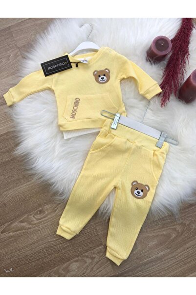 BEGONYA BEBECE KIDS طقم بناتي موسمي من القطن 100% بنمط الوافل للأعمار من 6 إل...