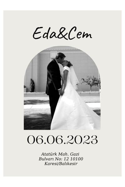 izmirdenet Düğün Davetiyesi 99 Adet Zarfsız Baskı ve Tasarım Dahil! Davetiye ...