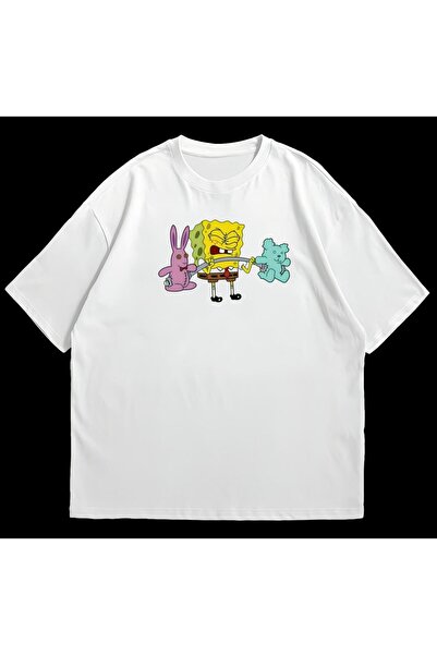 MAYDAY CULTURE Дамски Мъжки Унисекс SpongeBob DTF печатана памучна тениска с ...