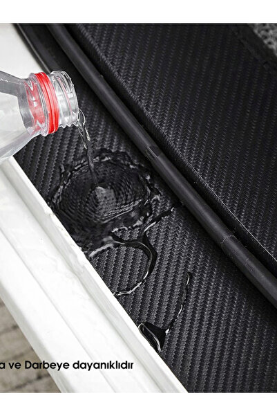 kcr oto Tüm markalara logolu karbon fiber ve suni deri kapı eşiği koruycu ban...