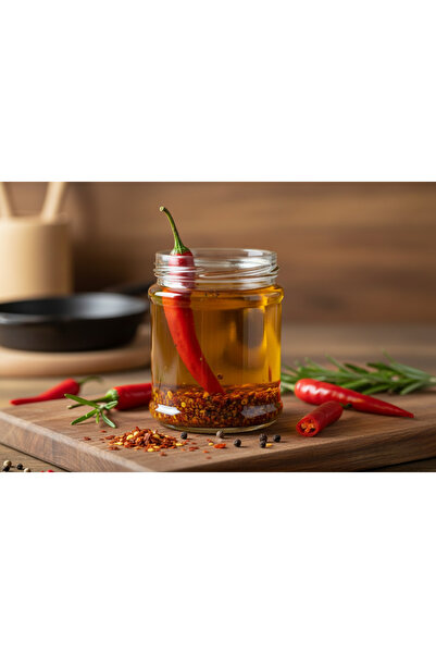 Doğal Kırmızı Biberli Zeytinyağı Acılı Sos 300ml - Acı Biberli Gurme Zeytinya...