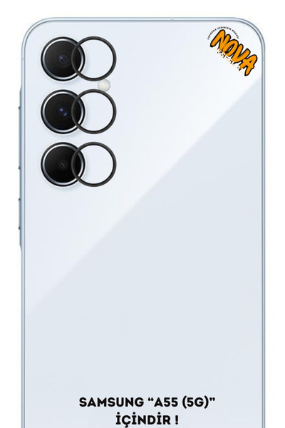 cepmoda واقي عدسة الكاميرا المعدني لهاتف سامسونج جالاكسي 'A55 (5G)' - أسود