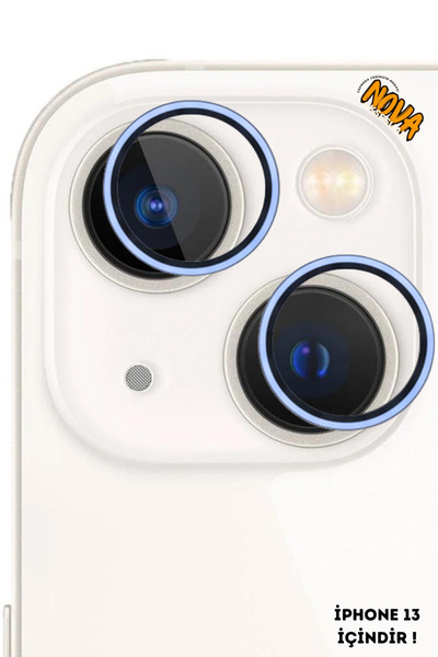 cepmoda iPhone 13 Metal Camera Lens Protective Glass - Blue