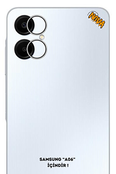 cepmoda زجاج حماية لعدسة الكاميرا المعدنية من سامسونج جالاكسي 'A06' - فضي