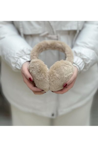 stravis Plush Beige Headphones (Foldable)