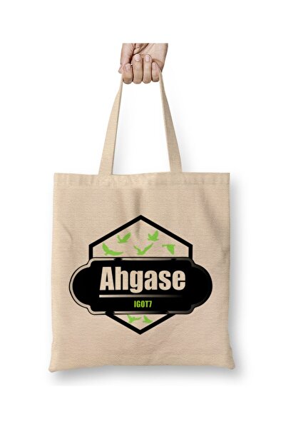 Toyaso Kpop Ahgase бяла платна чанта с дълги дръжки, чанта за пазаруване, чан...