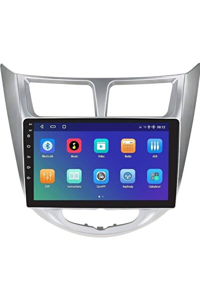 4k MRC شاشة سيارة أندرويد بدقة 4K لسيارة هيونداي أكسنت موديل 2012 إلى 2018 مع نظامي Apple CarPlay وAndroid Auto