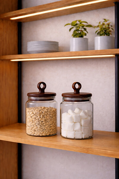 Paşabahçe 2'li 400ml Akasya Kapaklı Cam Saklama Kavanoz Seti - Baharatlık Bak...