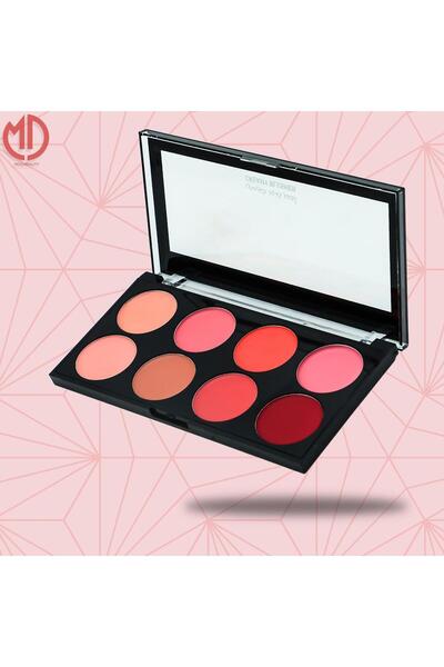 Moda Beauty A blush palette with eight assorted powder blush colors in a smoo...