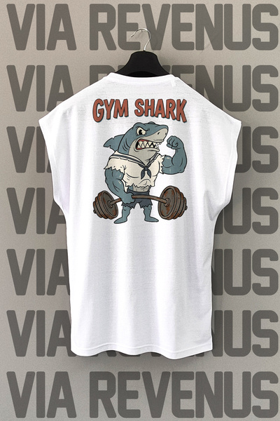 Vordevia Gym Sırt Printed Zero Sleeve 100% Cotton Sports Tshirt