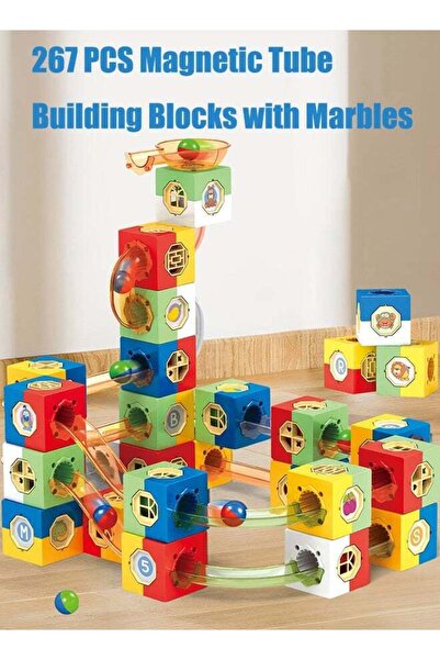 Generic 267-piece Magnetic Track Building Blocks Pipeline Assembly Set Magnet...
