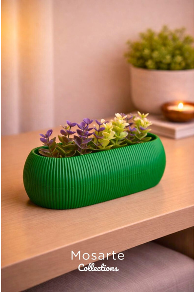 Mosarte مزهرية بتصميم بيضاوي حديث ومضلع / قطعة ديكور