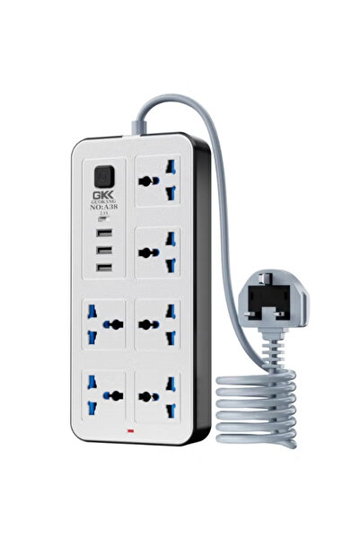 Generic Power strip with 6 outlets, 3 USB ports, 1 Type-C port, and a 2-meter...